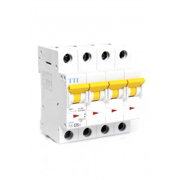 DISJONCTEUR MODULAIRE 25A 4P 6/10KA PLS6-C25/4