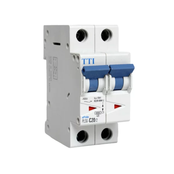 DISJONCTEUR MODULAIRE 20A 2POLES 6/10KA PLS6-C20/2